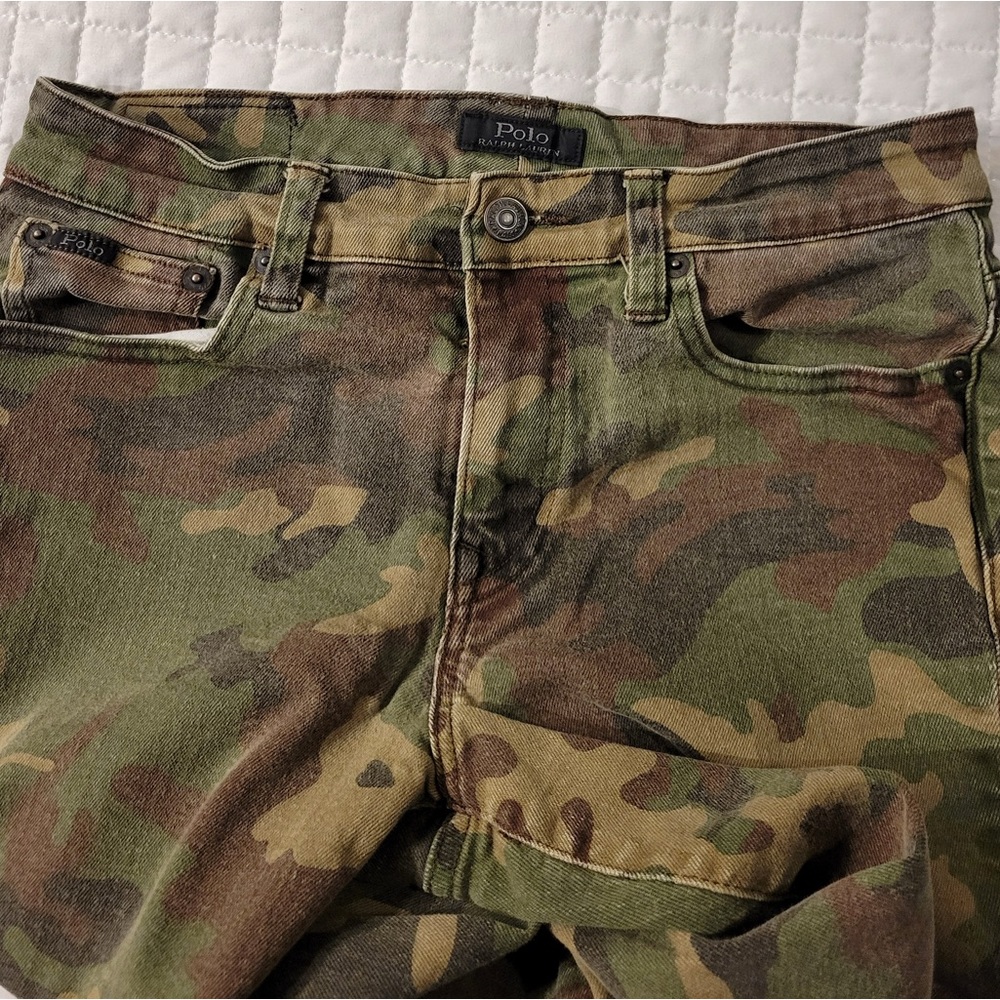 Polo Ralph Lauren Eldrige Camouflage Print Denim Jeans Big Boy 16 Streetwear Fun - Picture 5 of 9